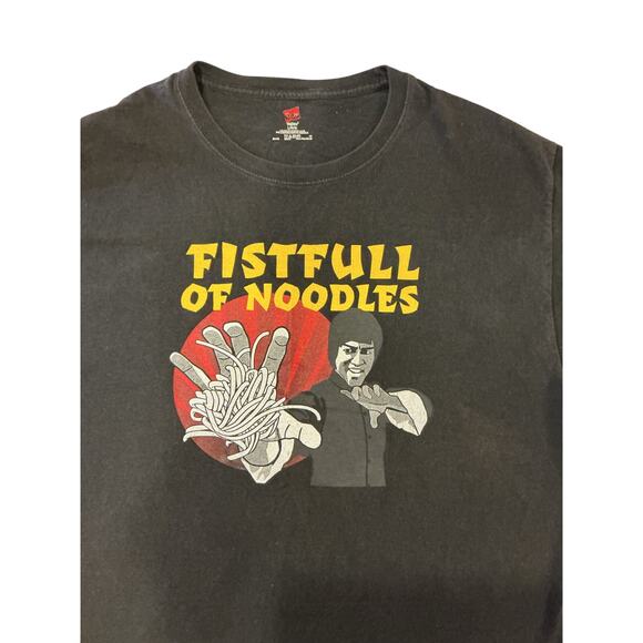 Fistful of Noodles Graphic T-Shirt Black Short Sleeve Crew Neck Men’s L - Picture 2 of 5